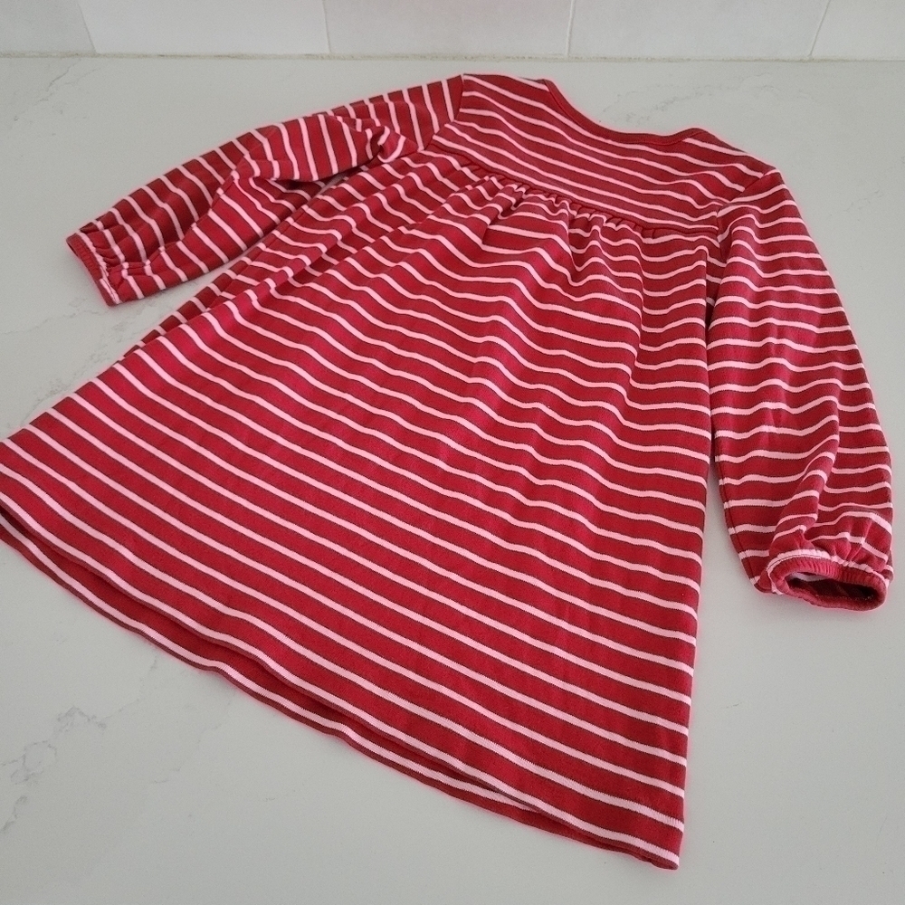 Hanna Andersson 100% Cotton Red White Striped Dress Size 110 Toddler 5 37-46lbs - Picture 5 of 5
